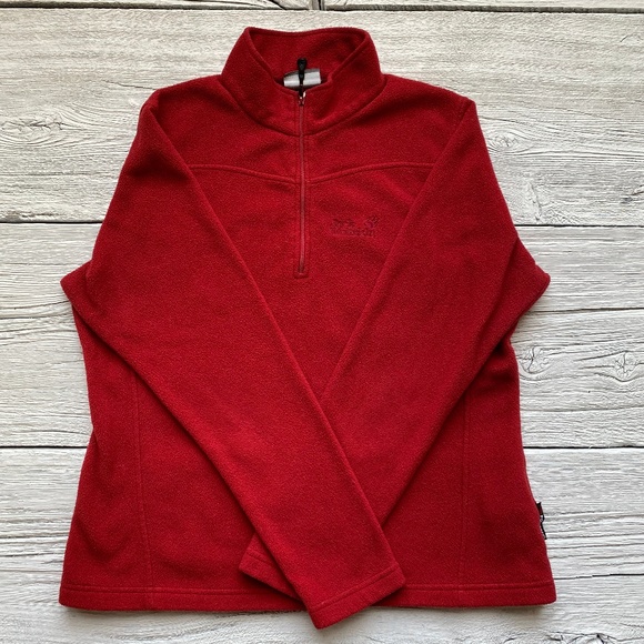 Jack Wolfskin Sweaters - Jack Wolfskin Red Fleece Sweater Size Large